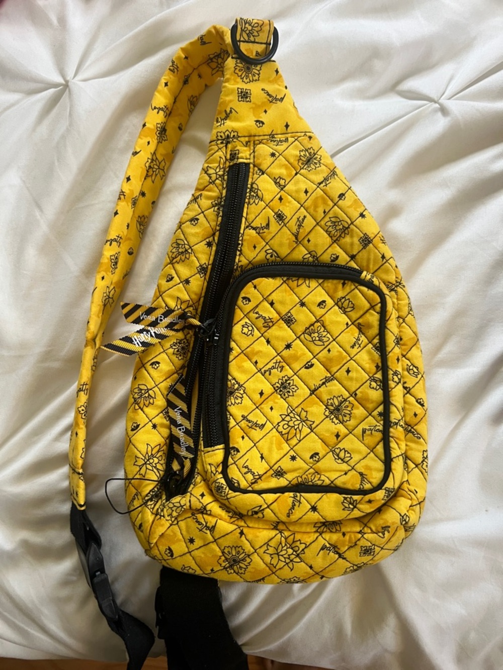 Vera Bradley Yellow and Black Striped Harry Potter Lined Bag